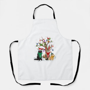 Delantal Cat Ch: Árbol de Navidad Ornamento Santa Cat Light