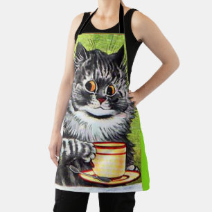 DELANTAL CAT CON CAFÉ LOUIS WAIN ART RETRO KITCHE APRON