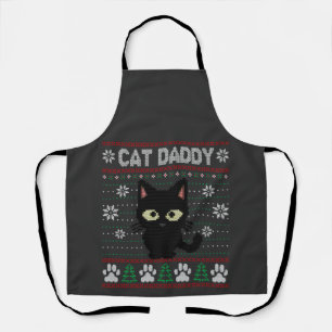 Delantal Cat Daddy Navidades feos suéter Pajama Kitty Cat