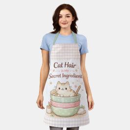 Delantal Cat Hair is My Secret Ingredient Kawaii Pastel