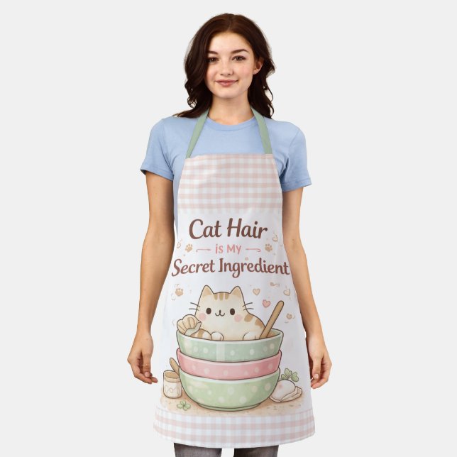 Delantal Cat Hair is My Secret Ingredient Kawaii Pastel (Gastado)