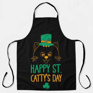 Delantal Cat Leprechaun   Happy St. Catty's Day