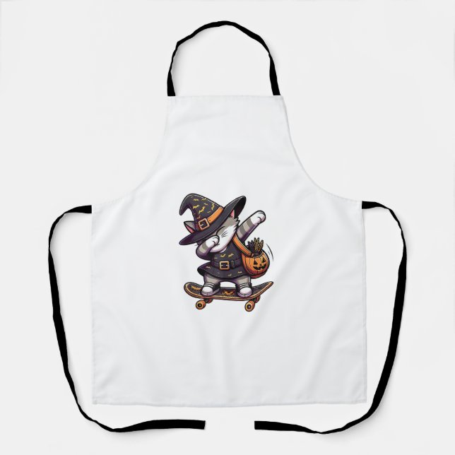 Delantal Cat Meow Debbing En Skateboad Apparthys Kids Hallo (Anverso)
