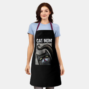DELANTAL CAT MOM BLACK CAT ART KITCHE APRON