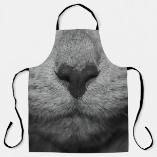 DELANTAL CAT NARIZ EN NEGRO Y BLANCO