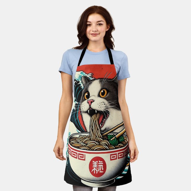Delantal Cat Ramen Japanese Art Vintage Style (Gastado)