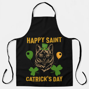 Delantal Cat St. Patrick's Day for Cat Lover