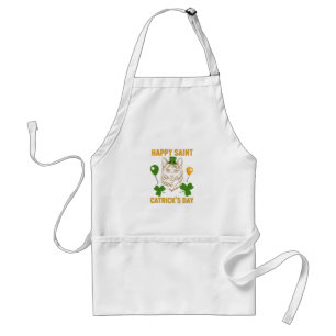 Delantal Cat St. Patrick's Day para los amantes del gato