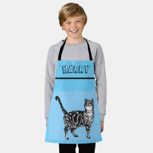 Delantal Cat Tabby Pattern Pastel Niños Niños Niños Niños P