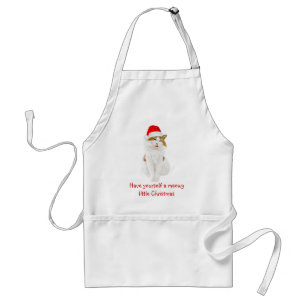 Delantal Cat with Santa's Hat