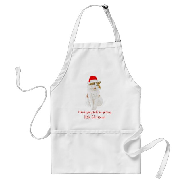 Delantal Cat with Santa's Hat (Frente)