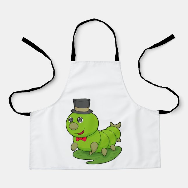 Delantal Caterpillar como Caballero con Cilindro (Anverso)