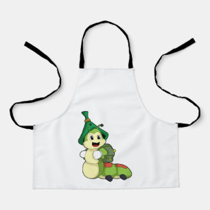 Delantal Caterpillar como estudiante con mochila