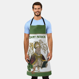 Delantal Católico de oro verde de St. Patrick Irish Shamroc