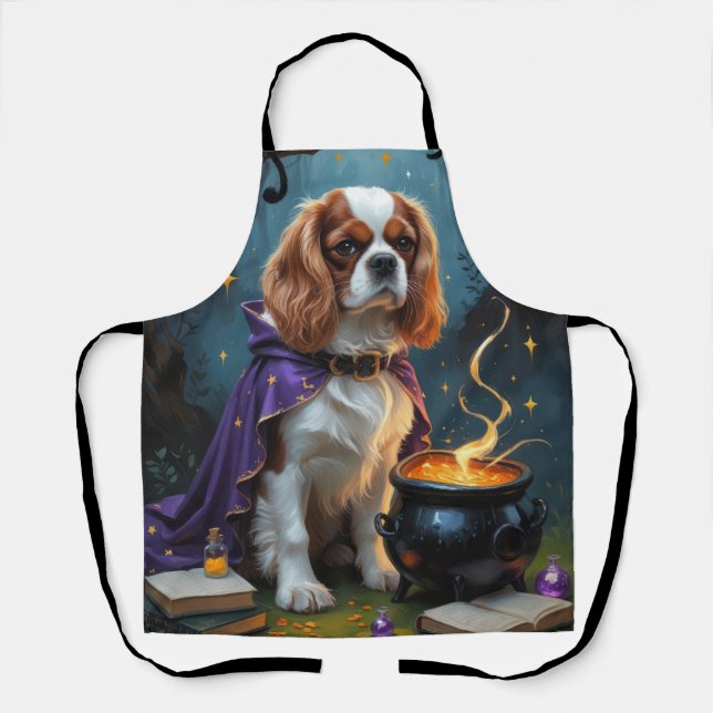 Delantal Cavalier King Charles Spaniel Caprichoso Halloween (Anverso)