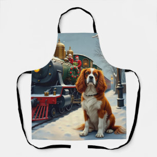 Delantal Cavalier King Charles Spaniel Navidad Tren