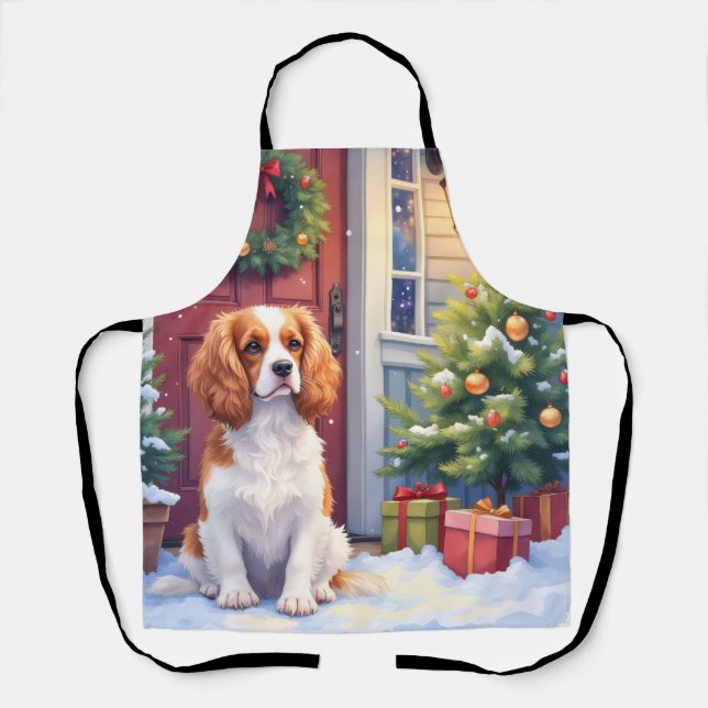 Delantal Cavalier King Charles Spaniel Snowy Christmas (Anverso)