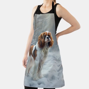 Delantal Cavalier King Deja que nieve Navidad Cepillado 