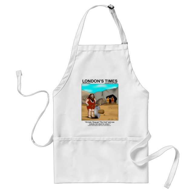 Delantal Caveman Got The Club... Funny Gifts & Tees (Frente)