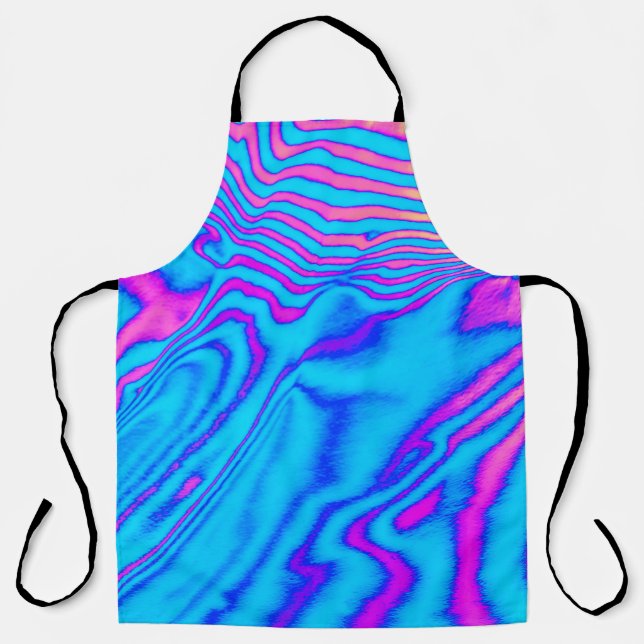 Delantal Cebra Psicodélica a rayas: Backgr Neon Fluorescent (Anverso)