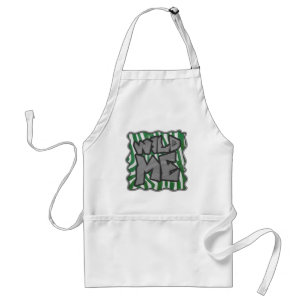 Delantal Cebra salvaje verde y blanco