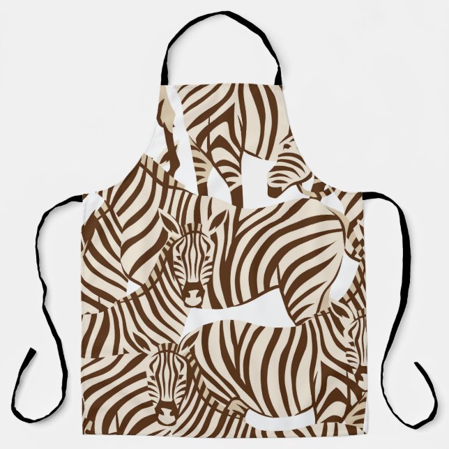 Delantal Cebras, sabana silvestre, patrón sin soldadura (Anverso)