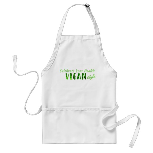 Delantal Celebra tu estilo vegano de salud (Frente)