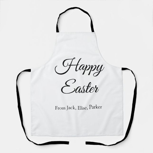 Delantal celebración de Pascua agrega QR foto feliz Pascua (Anverso)