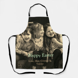 Delantal celebración de Pascua agrega QR foto feliz Pascua