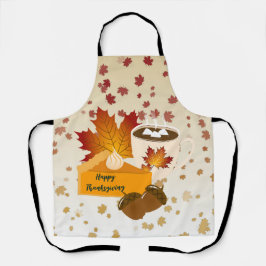 Delantal Cena de Acción de Gracias Cocina Calabaza Pie Coci