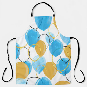 Delantal Cepa de globos dorados de color azul y brillante