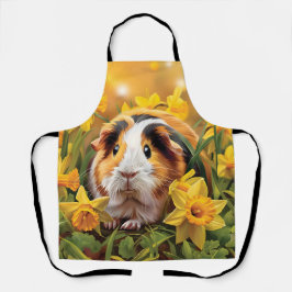 Delantal Cerdo De Guinea Entre Los Daffodils