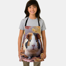 Delantal Cerdo de Guinea y hojas de otoño en caída