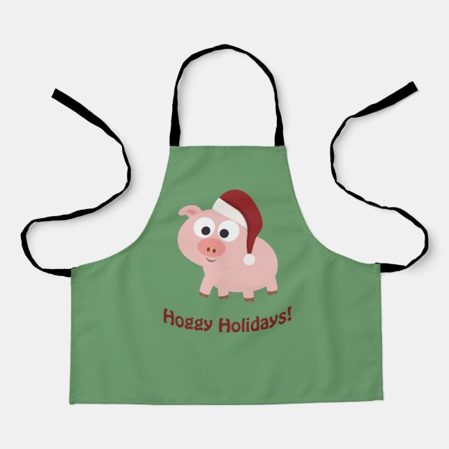 Delantal Cerdo de Hoggy Holidays Navidades (Anverso)