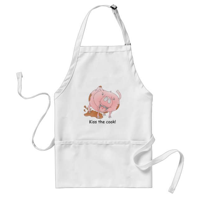 Delantal Cerdo rosa KISS el COOK (Frente)