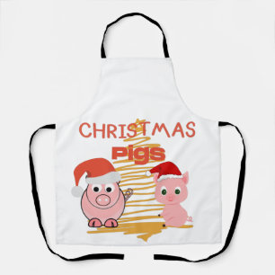 Delantal Cerdos Navideños Lindos