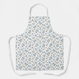 Delantal Cerezas de Playa Boho - estampado de frutas azul b