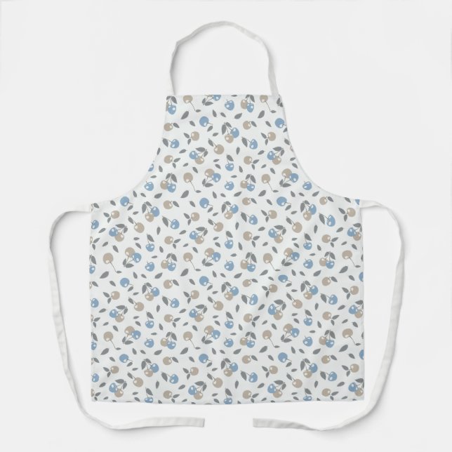 Delantal Cerezas de Playa Boho - estampado de frutas azul b (Anverso)