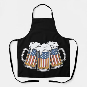 Delantal Cerveza 4 de julio bandera americana estadounidens