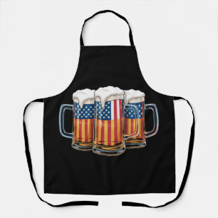 Delantal Cerveza bandera americana 4 de julio Merica bebien