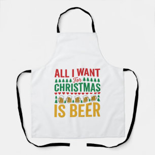 Delantal Cerveza de Navidad Diseño Divertido de Bebada de F