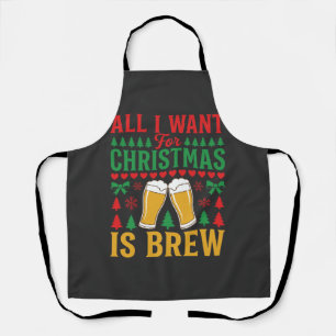 Delantal Cerveza de Navidad Todo lo que Quiero es Cerveza