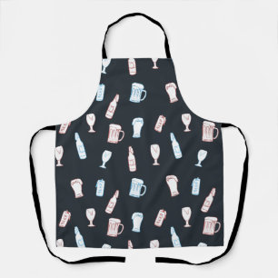 Delantal Cerveza Dibujo A Mano Rústico Caprichoso Hombre Cu