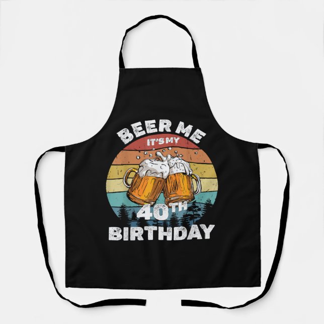 Delantal Cerveza Es Mi Cumpleaños 40 (Anverso)