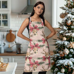 Delantal Cerveza roja con ciervo | Navidades rosados<br><div class="desc">Consiga festividades en la cocina con este ciervo con Navidades Neutrales de Vaca Roja Apron. Con un adorable ciervo adornado con una proa roja vibrante sobre un fondo neutro, este delantal le da un toque caprichoso a su cocina de vacaciones y su cocción. Fabricado con un tejido duradero y fácil...</div>