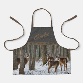 Delantal Cerveza y pineconas de invierno