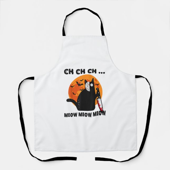 Delantal Ch Ch Ch Meow Meow Meow Funny Cat (Anverso)