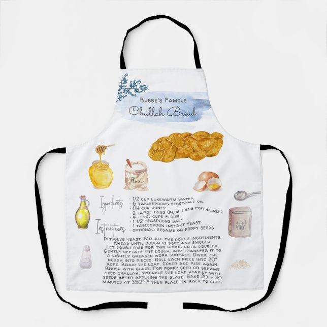Delantal Challah Bread | Receta Heirloom Apron (Anverso)