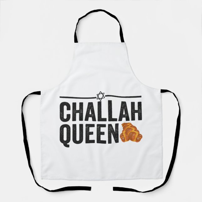 Delantal Challah Queen Funny Hanukkah regalo de vacaciones  (Anverso)