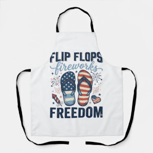 Delantal Chanclas Patrióticas Diseñadas Camiseta Libertad d